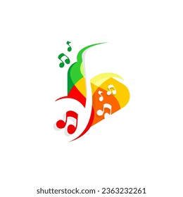 Music instrument vector design with play sign, love music background