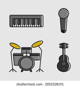 music instrument vector design set.