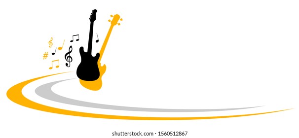 music instrument vector illustration with electric guitar