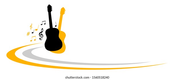 music instrument vector illustration with guitar