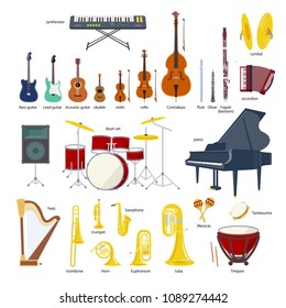 Music Instrument vector illustration set