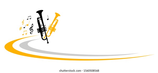music instrument vector illustration with trumpet