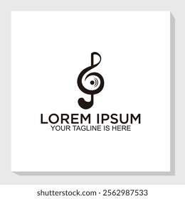 music instrument and Vinyl logo concept, music logo design vector