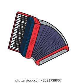 Music Instrumental Illustration Colored - Accordion