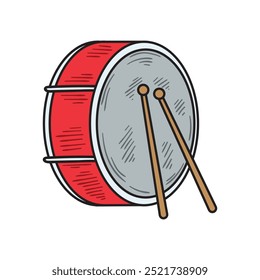 Music Instrumental Illustration Colored - Drum