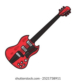 Music Instrumental Illustration Colored - Guitar