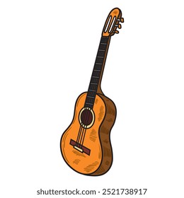 Music Instrumental Illustration Colored - Guitar Classic