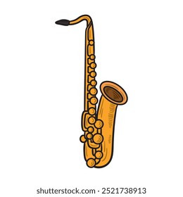 Music Instrumental Illustration Colored - Saxophone