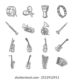 Music Instrumental Illustration - Colorless