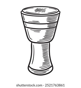 Music Instrumental Illustration Colorless - Bongo Drum