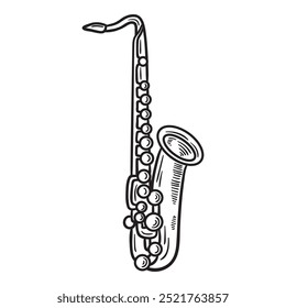 Music Instrumental Illustration Colorless - Saxophone