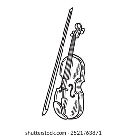 Music Instrumental Illustration Colorless - Violin