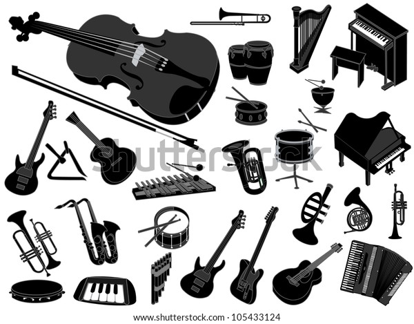 Music Instruments Stock Vector (Royalty Free) 105433124