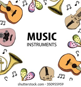 music instruments, Background Vector