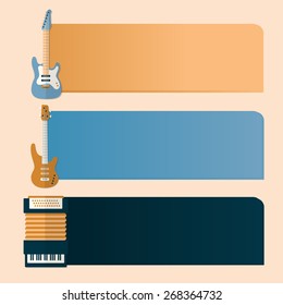Music Instruments : Banner Vector Set 02