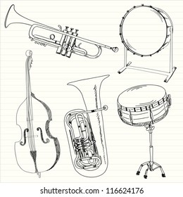 Music instruments collection. Vector illustration