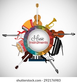 Music instruments design, vector illustration eps 10.