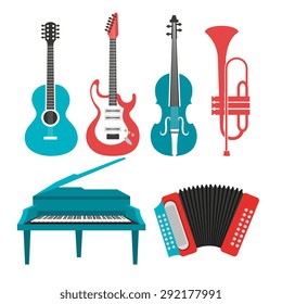 Music instruments design, vector illustration eps 10.