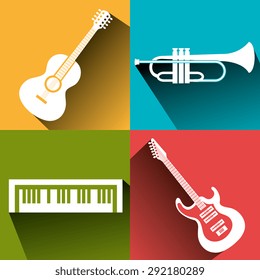 Music instruments design, vector illustration eps 10.