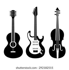 Music instruments design, vector illustration eps 10.