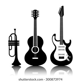 Music instruments design, vector illustration eps 10.
