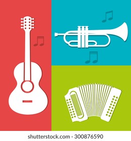 Music instruments design, vector illustration eps 10.