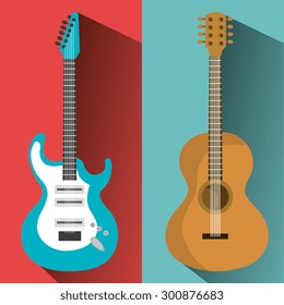 Music instruments design, vector illustration eps 10.