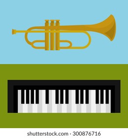 Music instruments design, vector illustration eps 10.