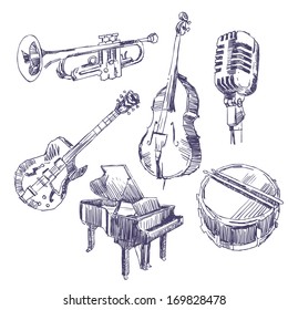 Musical Instruments Sketches High Res Stock Images Shutterstock