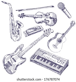 Musical Instruments Sketches High Res Stock Images Shutterstock