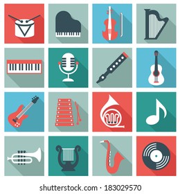 Instrumentos musicales - diseño plano