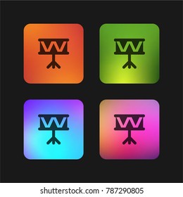 Music instruments four color gradient app icon design
