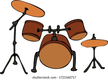 Instrumentos de música - dibujado a mano en vector. Tambores dibujados a mano