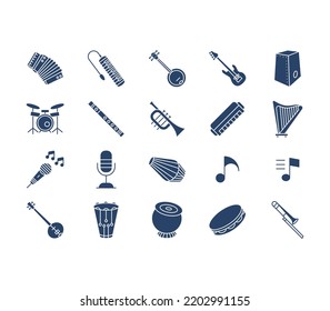 Music Instruments, music icon set
