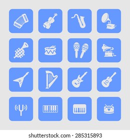 music instruments icon set