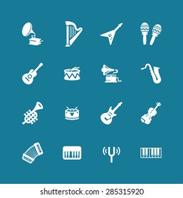 music instruments icon set