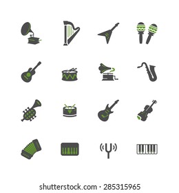 music instruments icon set