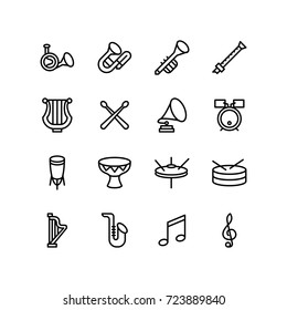 Music instruments icon set