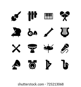 Music instruments icon set