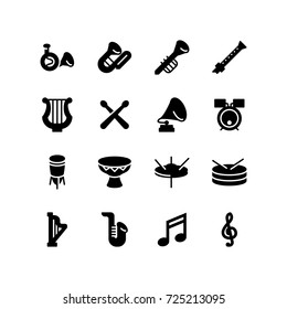 Music instruments icon set