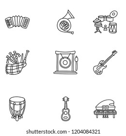 Music Instruments icon set vector