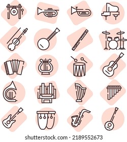 Music instruments, illustration, vector on a white background.