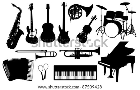 music instruments isolated on white