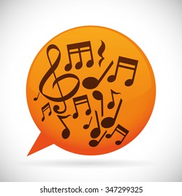 Music instruments and notes graphic design, vector illustration eps10