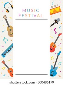 Music Instruments Objects Poster, Festival, Event, Live, Concert