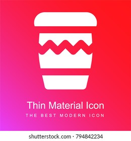 Music instruments red and pink gradient material white icon minimal design