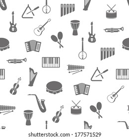 Music Instruments Seamless Pattern