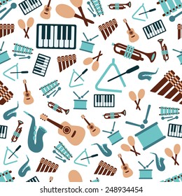 Music Instruments Seamless Pattern