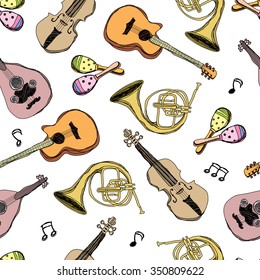 music instruments, Seamless Pattern
