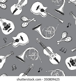 music instruments, Seamless Pattern